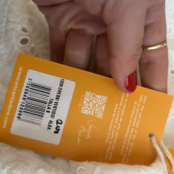 NWT white Ruffle Eyelet Maxi Dress medium/small encantadore for anthropologie - Picture 4 of 6